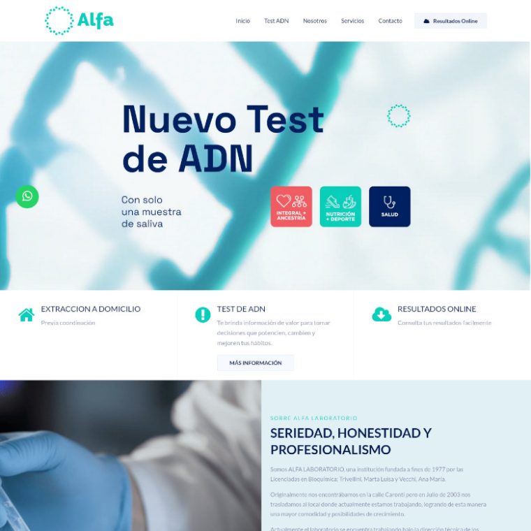 Alfa Laboratorio - Bahía Blanca, Argentina | Ultrawagner Diseño web