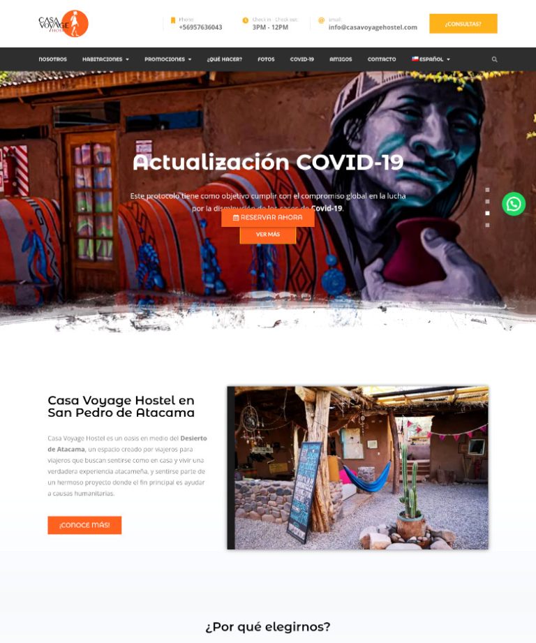 Casa Voyage Hostel - San Pedro de Atacama, Chile | Ultrawagner Diseño web
