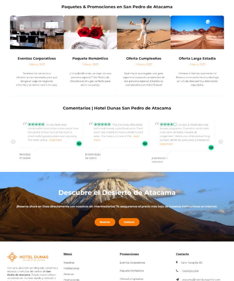 Hotel Dunas - San Pedro de Atacama, Chile | Ultrawagner Diseño web