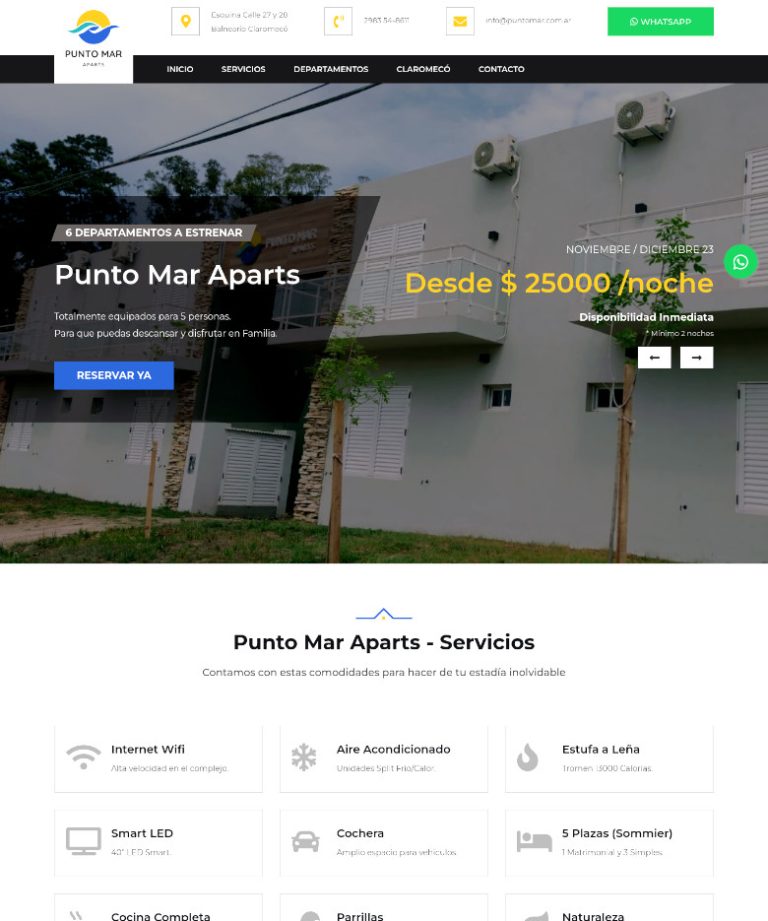 Punto Mar Aparts - Tres Arroyos, Buenos Aires | Ultrawagner Diseño web